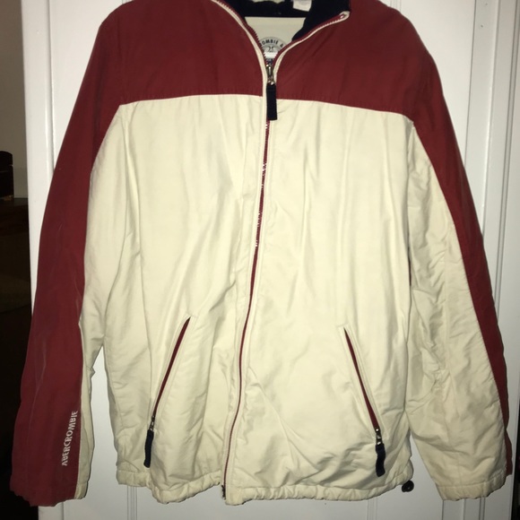 Abercrombie Coat, Large, Khaki/Red/Blue, EUC - Picture 2 of 8